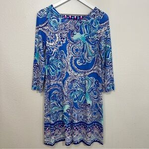 Lilly Pulitzer Ophelia Swing Dress Sink Or Swim Blue Octopus Size S
